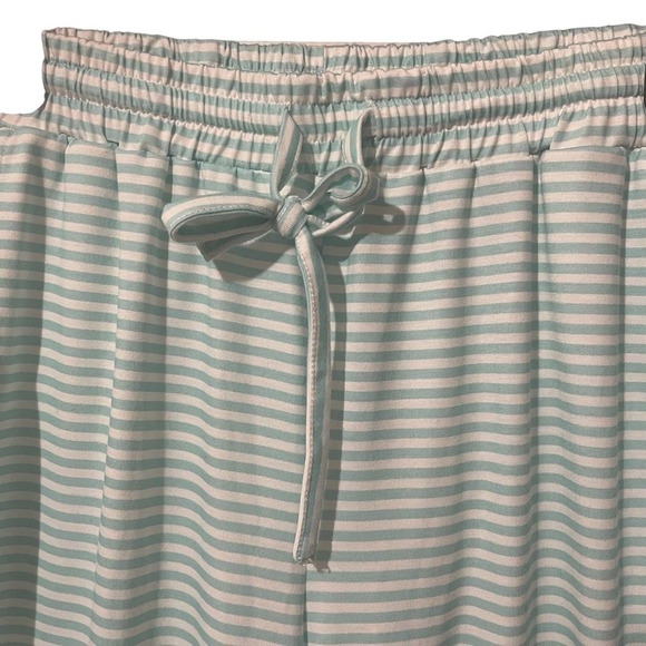Selene Buttery Soft Turquoise & White Striped Pajama Pants w/Pockets - Picture 4 of 8